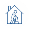 Icon von einem Senior im Haus